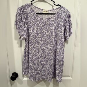 Lovely Melody Lavender Floral Blouse